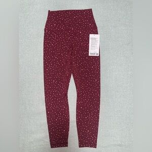 Lululemon NWT Align No Line HR Pants 25'' 6 Heart Scatter Dot Burgundy